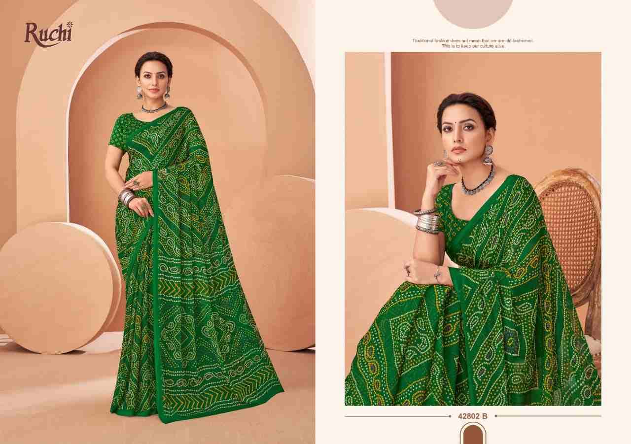 Star Chiffon Vol-195 By Ruchi Sarees 42801-A To 42803-D Series Indian Traditional Wear Collection Beautiful Stylish Fancy Colorful Party Wear & Occasional Wear Chiffon Sarees At Wholesale Price