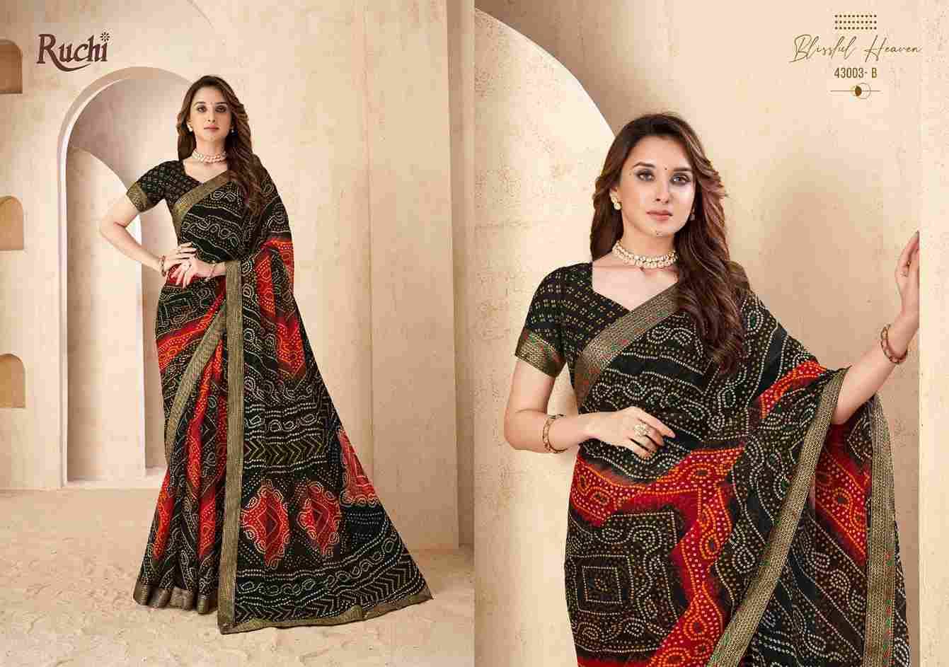 Savera Vol-15 By Ruchi Sarees 43001-A To 43003-D Series Indian Traditional Wear Collection Beautiful Stylish Fancy Colorful Party Wear & Occasional Wear Chiffon Sarees At Wholesale Price