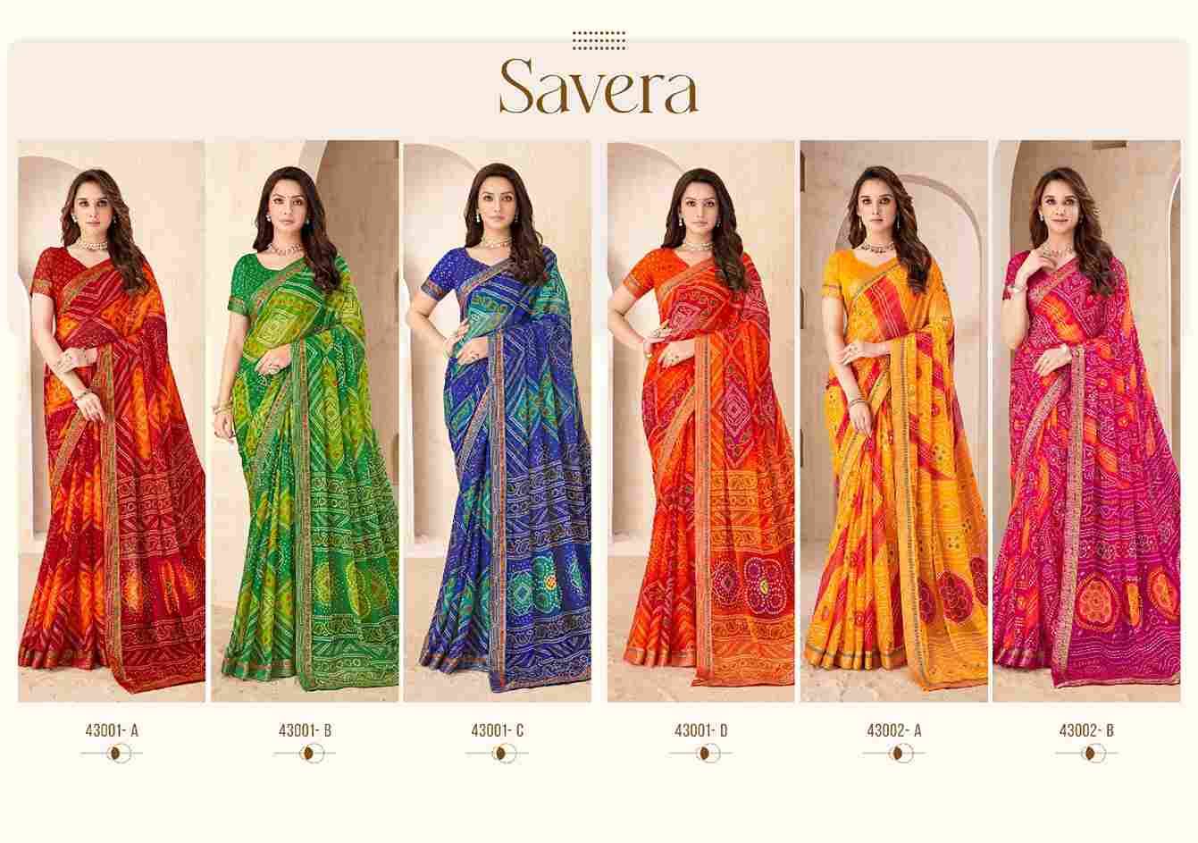 Savera Vol-15 By Ruchi Sarees 43001-A To 43003-D Series Indian Traditional Wear Collection Beautiful Stylish Fancy Colorful Party Wear & Occasional Wear Chiffon Sarees At Wholesale Price