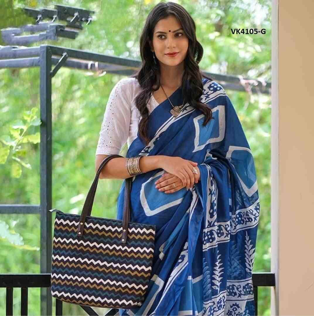 VK-4105 By Fashid Wholesale 4105-A To 4105-D Series Indian Traditional Wear Collection Beautiful Stylish Fancy Colorful Party Wear & Occasional Wear Chanderi Cotton Sarees At Wholesale Price