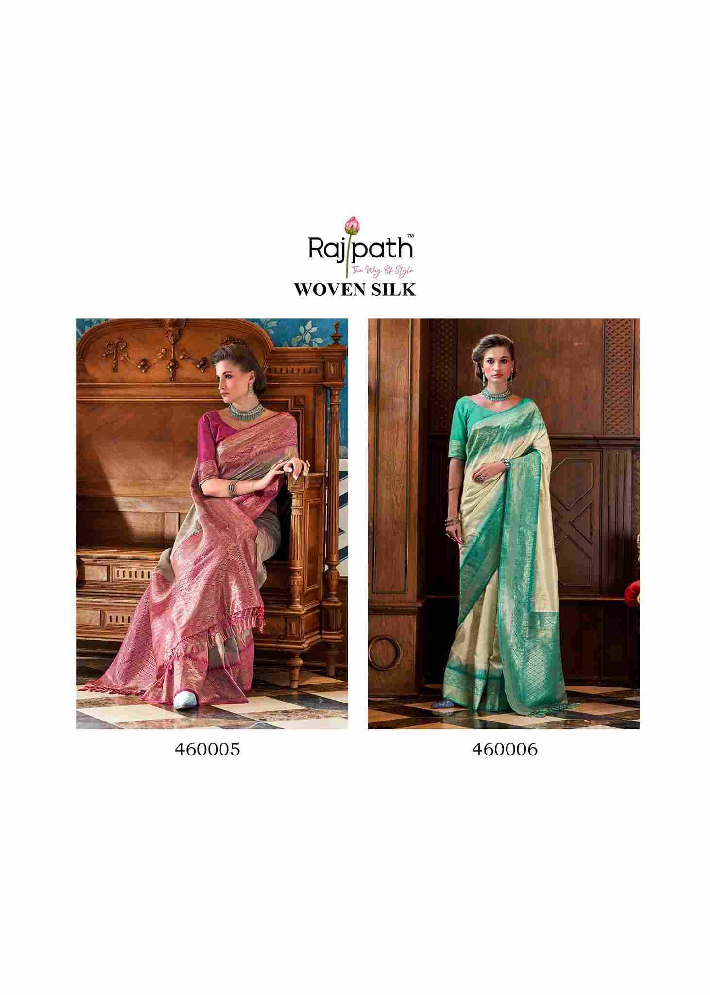 Roseberry Silk By Rajpath 460001 To 460006 Series Indian Traditional Wear Collection Beautiful Stylish Fancy Colorful Party Wear & Occasional Wear Soft Silk Sarees At Wholesale Price