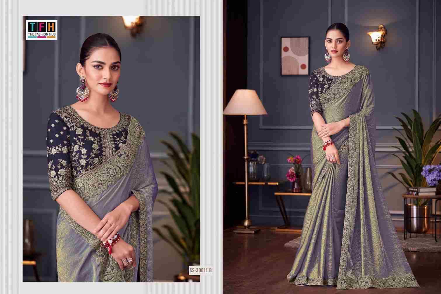 Silver Screen 30011 Colours By TFH 30011 -A To 30011-F Series Indian Traditional Wear Collection Beautiful Stylish Fancy Colorful Party Wear & Occasional Wear Satin Silk Sarees At Wholesale Price