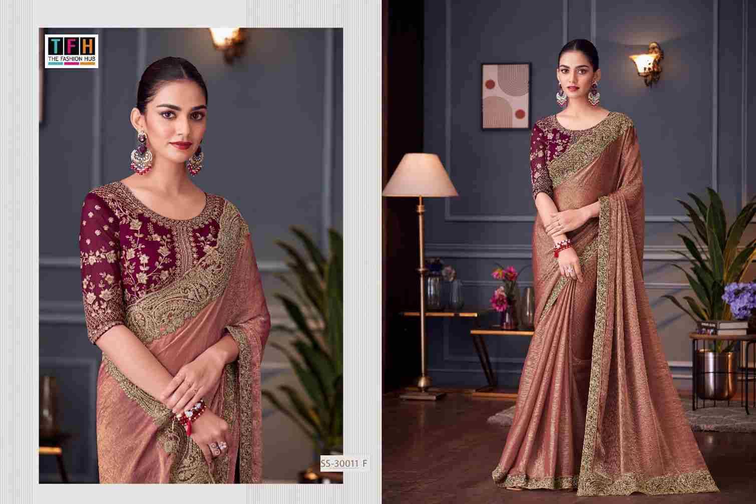 Silver Screen 30011 Colours By TFH 30011 -A To 30011-F Series Indian Traditional Wear Collection Beautiful Stylish Fancy Colorful Party Wear & Occasional Wear Satin Silk Sarees At Wholesale Price