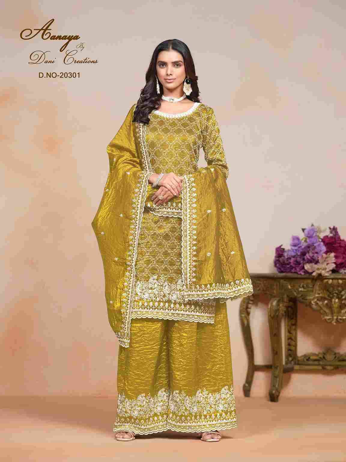 Aanaya Vol-203 By Twisha 20301 To 20304 Series Beautiful Sharara Suits Stylish Fancy Colorful Casual Wear & Ethnic Wear Gold Crush Print Dresses At Wholesale Price
