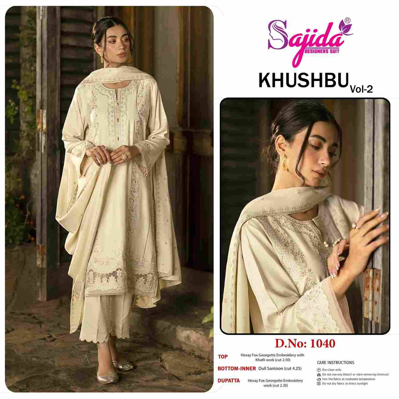 Sajida Hit Design 1040 By Sajida Designer Suits Beautiful Pakistani Suits Colorful Stylish Fancy Casual Wear & Ethnic Wear Heavy Faux Georgette Embroidered Dresses At Wholesale Price