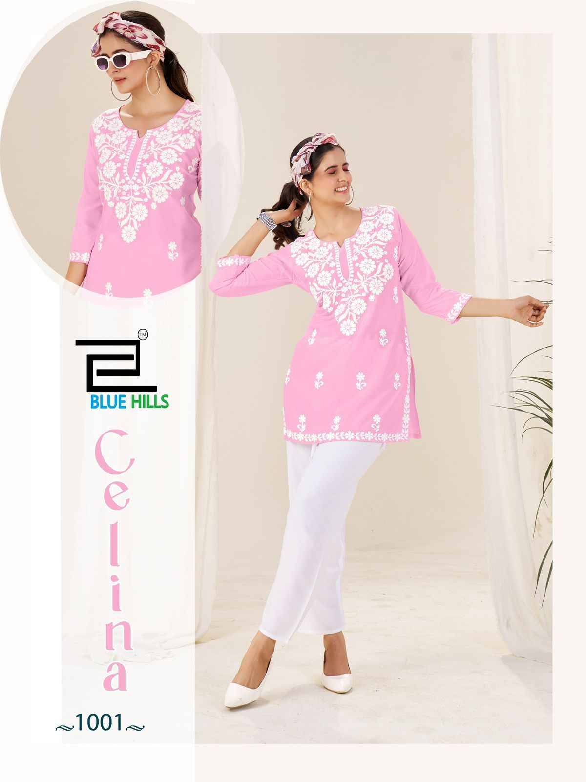 Celina By Blue Hills 1001 To 1004 Series Designer Stylish Fancy Colorful Beautiful Party Wear & Ethnic Wear Collection Rayon Kurtis At Wholesale Price