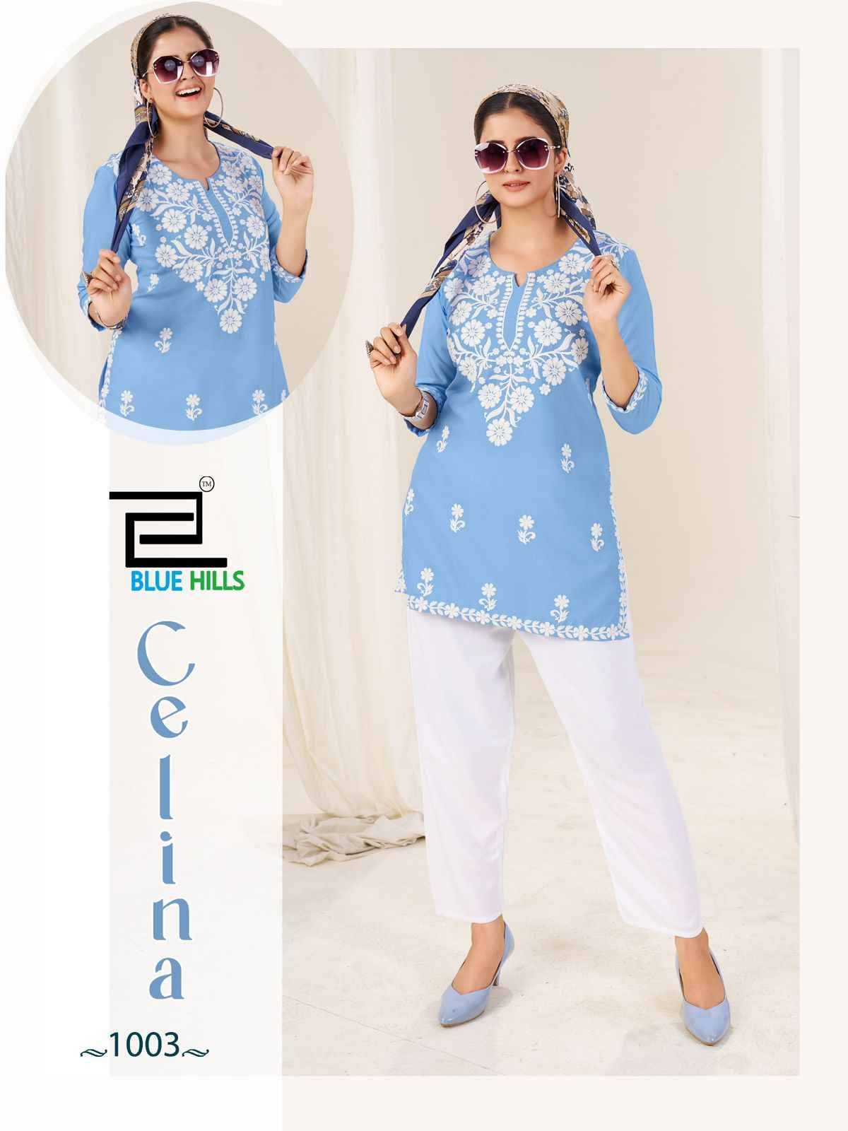 Celina By Blue Hills 1001 To 1004 Series Designer Stylish Fancy Colorful Beautiful Party Wear & Ethnic Wear Collection Rayon Kurtis At Wholesale Price