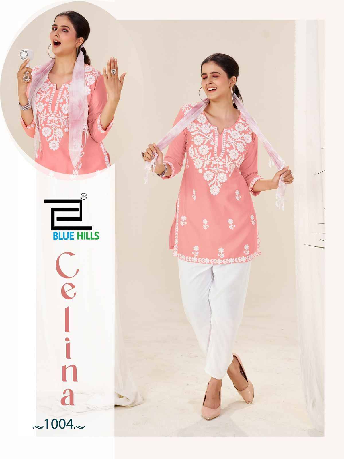 Celina By Blue Hills 1001 To 1004 Series Designer Stylish Fancy Colorful Beautiful Party Wear & Ethnic Wear Collection Rayon Kurtis At Wholesale Price