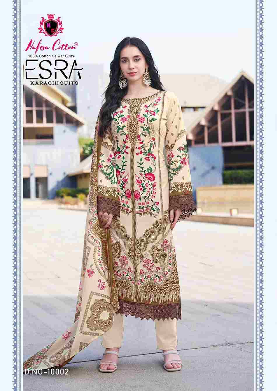 Esra Vol-10 By Nafisa Cotton 10001 To 10006 Series Beautiful Stylish Festive Suits Fancy Colorful Casual Wear & Ethnic Wear & Ready To Wear Pure Soft Cotton Dresses At Wholesale Price