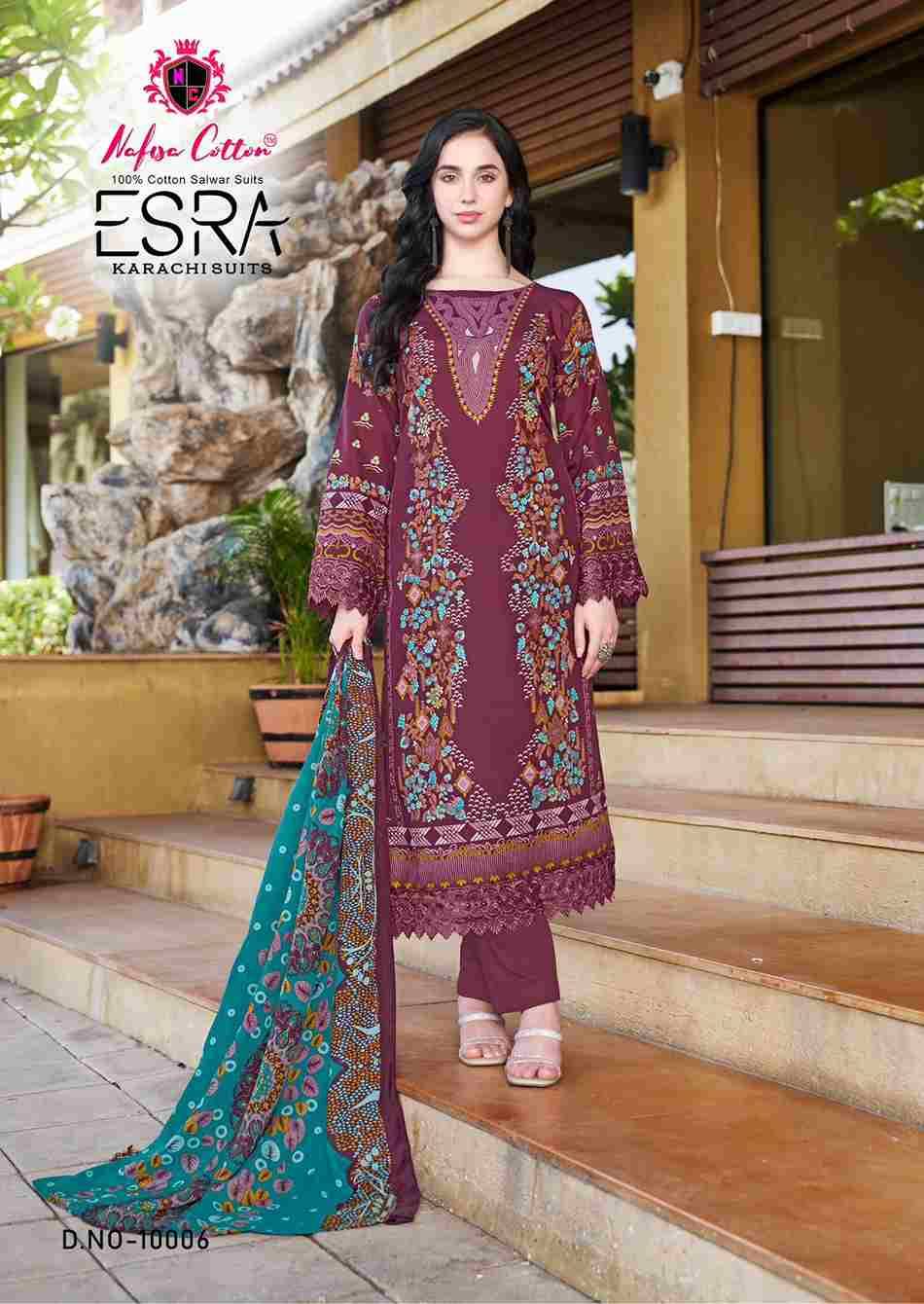 Esra Vol-10 By Nafisa Cotton 10001 To 10006 Series Beautiful Stylish Festive Suits Fancy Colorful Casual Wear & Ethnic Wear & Ready To Wear Pure Soft Cotton Dresses At Wholesale Price
