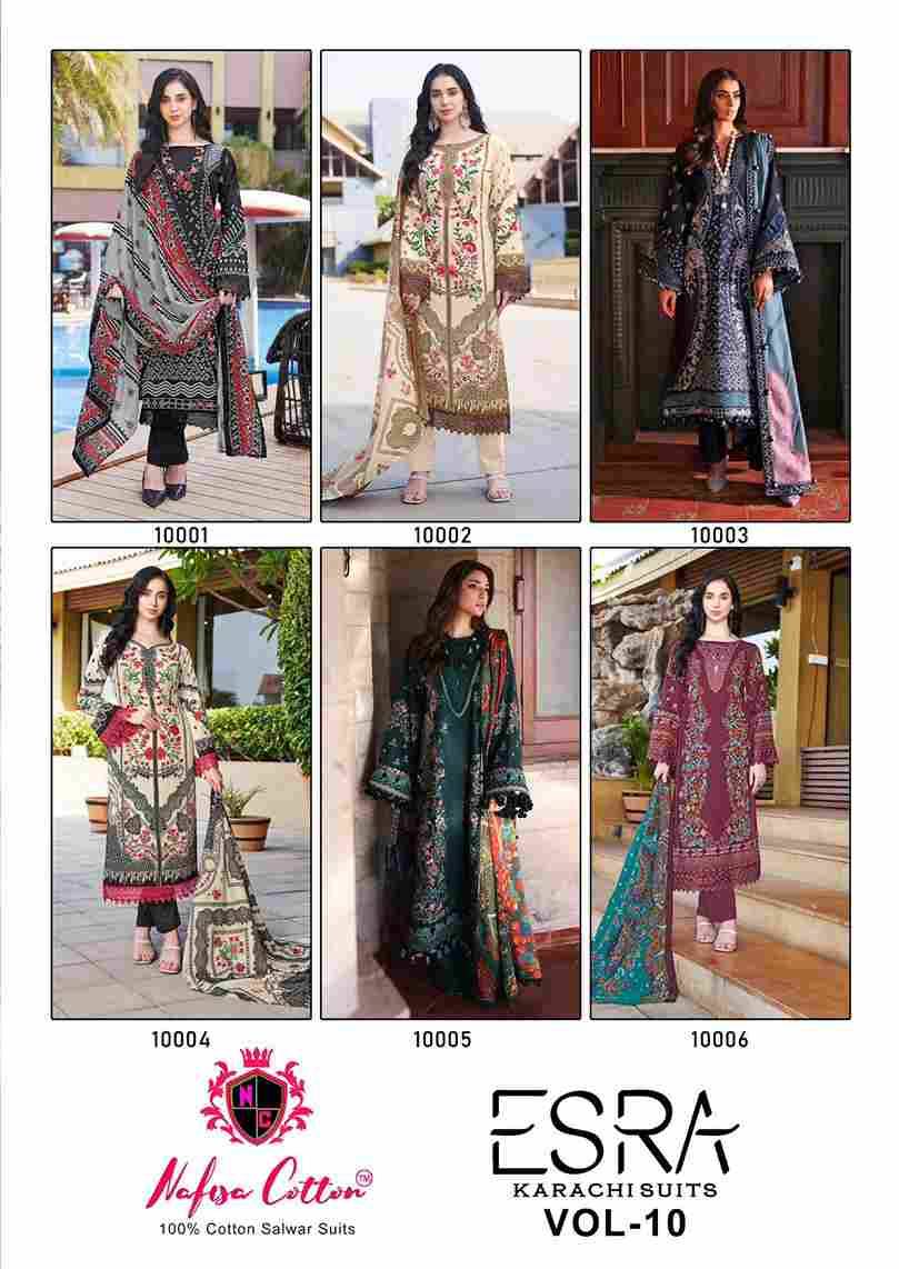 Esra Vol-10 By Nafisa Cotton 10001 To 10006 Series Beautiful Stylish Festive Suits Fancy Colorful Casual Wear & Ethnic Wear & Ready To Wear Pure Soft Cotton Dresses At Wholesale Price