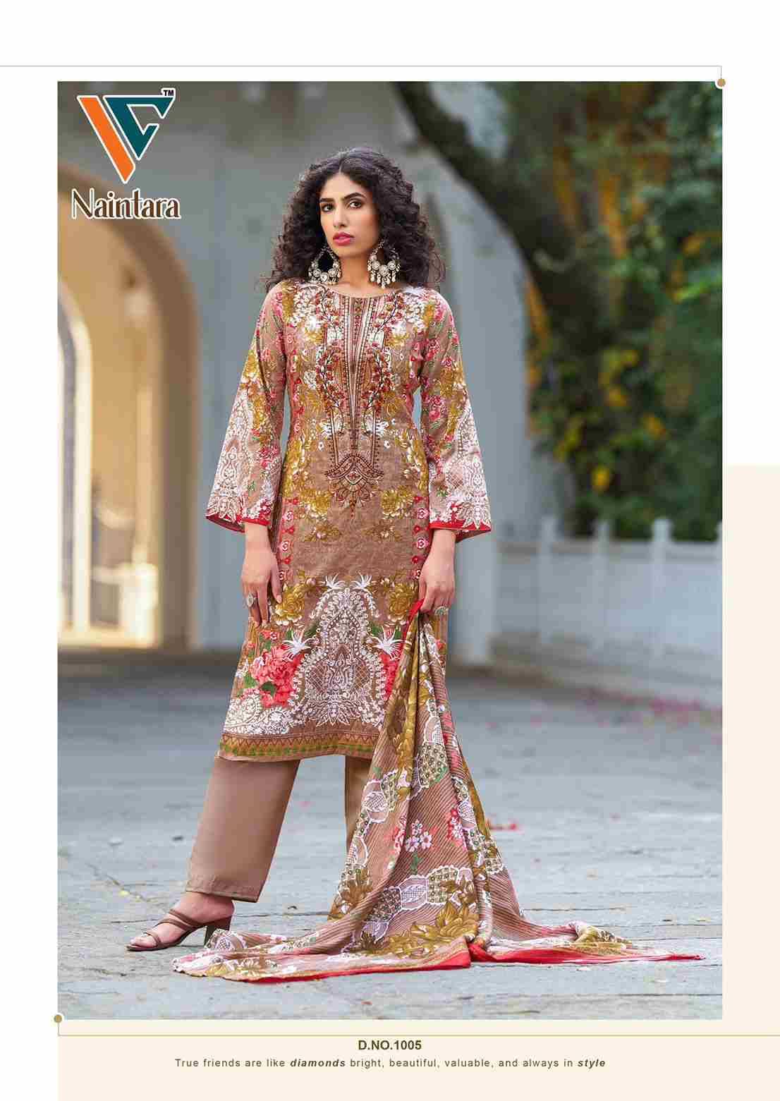 Naintara Vol-1 By Vandana Creation 1001 To 1008 Series Beautiful Festive Suits Stylish Fancy Colorful Casual Wear & Ethnic Wear Cambric Cotton Print Dresses At Wholesale Price