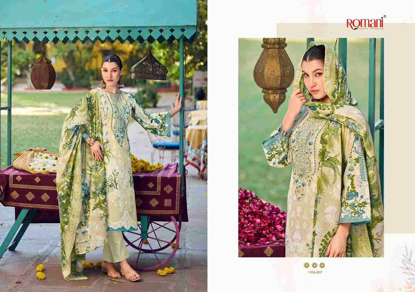 Needle Wonder By Romani 1104-001 To 1104-008 Series Beautiful Festive Suits Stylish Fancy Colorful Casual Wear & Ethnic Wear Soft Cotton Print Dresses At Wholesale Price