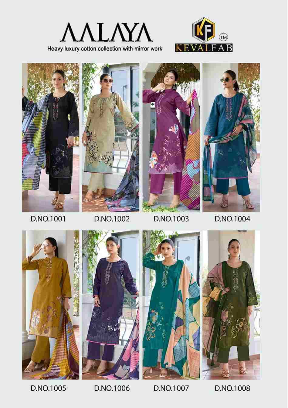 Aalaya By Keval Fab 1001 To 1008 Series Beautiful Festive Suits Stylish Fancy Colorful Casual Wear & Ethnic Wear Heavy Cotton Dresses At Wholesale Price