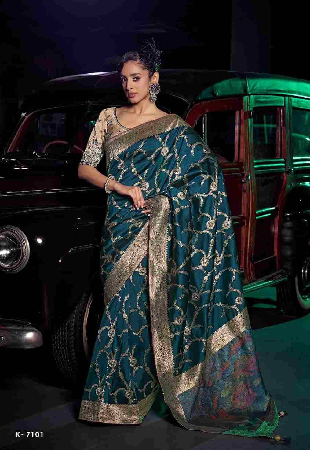 Kavisha By Kira 7101 To 7106 Series Indian Traditional Wear Collection Beautiful Stylish Fancy Colorful Party Wear & Occasional Wear Pure Silk Sarees At Wholesale Price