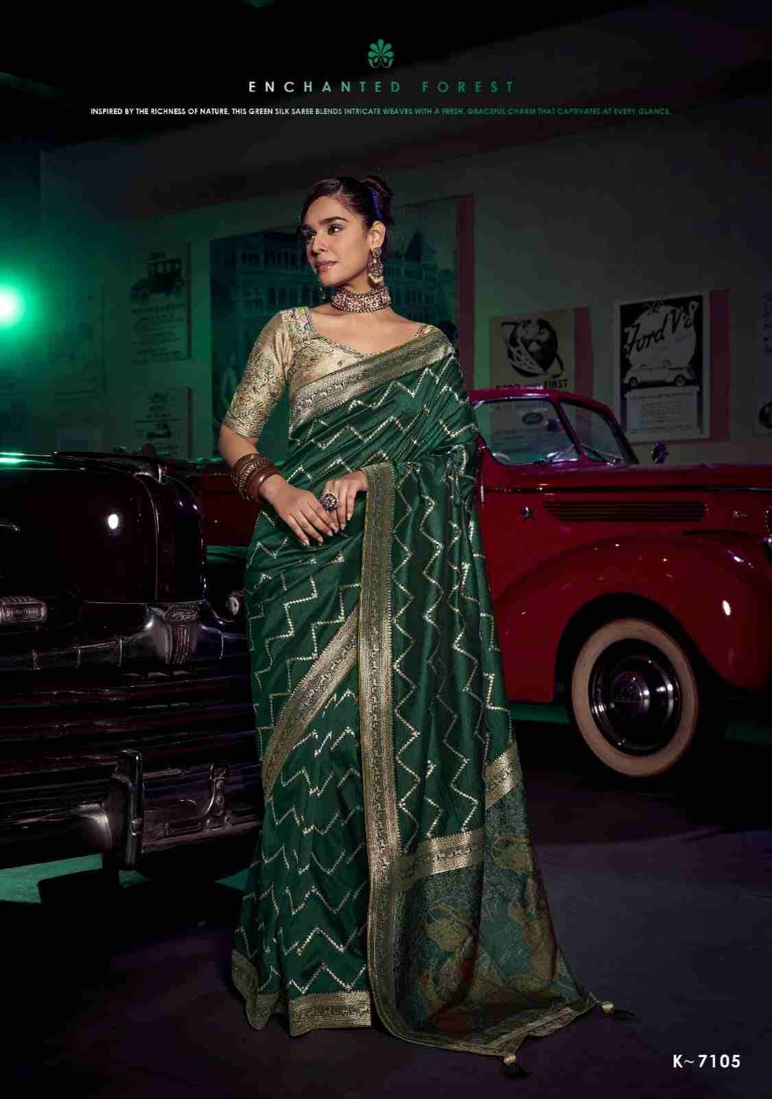 Kavisha By Kira 7101 To 7106 Series Indian Traditional Wear Collection Beautiful Stylish Fancy Colorful Party Wear & Occasional Wear Pure Silk Sarees At Wholesale Price
