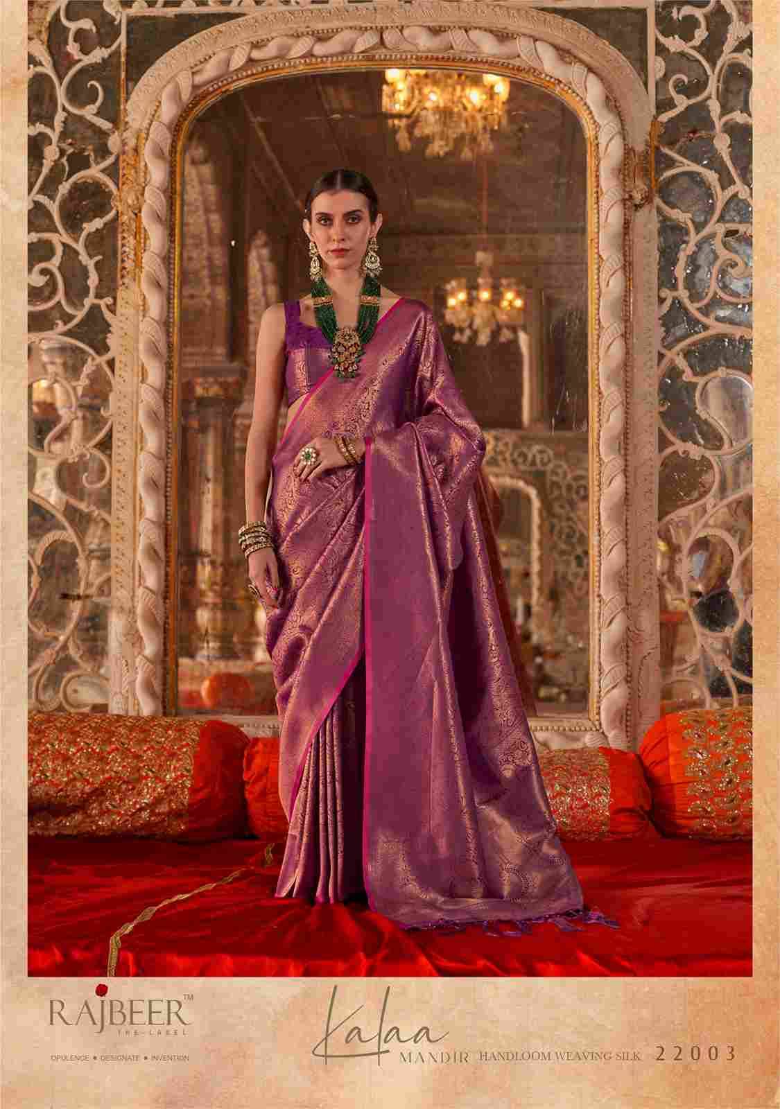 Kalaa Mandir By Rajbeer 22001 To 22006 Series Indian Traditional Wear Collection Beautiful Stylish Fancy Colorful Party Wear & Occasional Wear Silk Sarees At Wholesale Price