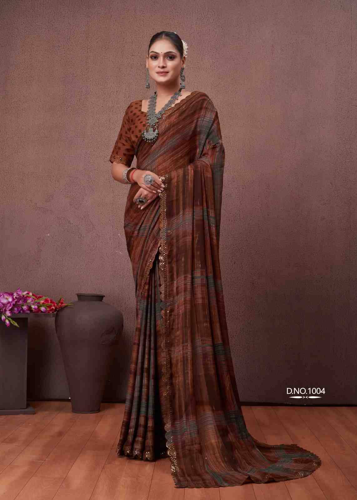 Cutwork By Stavan 1001 To 1008 Series Indian Traditional Wear Collection Beautiful Stylish Fancy Colorful Party Wear & Occasional Wear Fancy Sarees At Wholesale Price