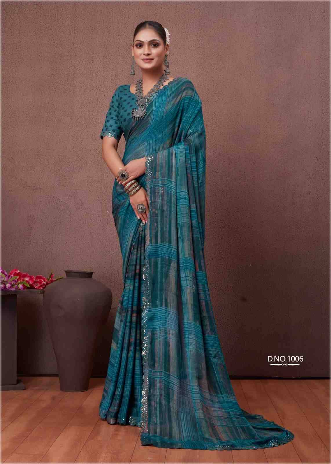 Cutwork By Stavan 1001 To 1008 Series Indian Traditional Wear Collection Beautiful Stylish Fancy Colorful Party Wear & Occasional Wear Fancy Sarees At Wholesale Price
