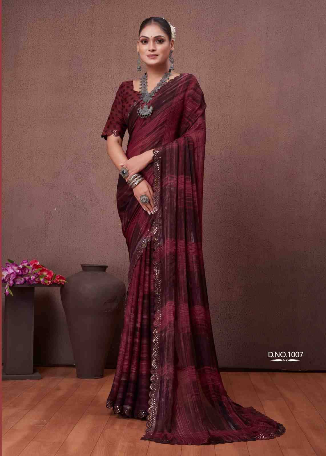 Cutwork By Stavan 1001 To 1008 Series Indian Traditional Wear Collection Beautiful Stylish Fancy Colorful Party Wear & Occasional Wear Fancy Sarees At Wholesale Price
