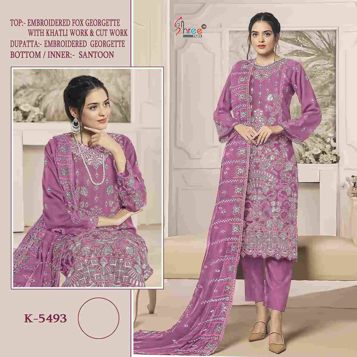 Shree Fabs Hit Design K-5493 Colours By Shree Fabs K-5493-A To K-5493-D Series Designer Pakistani Suits Beautiful Fancy Stylish Colorful Party Wear & Occasional Wear Faux Georgette Embroidery Dresses At Wholesale Price