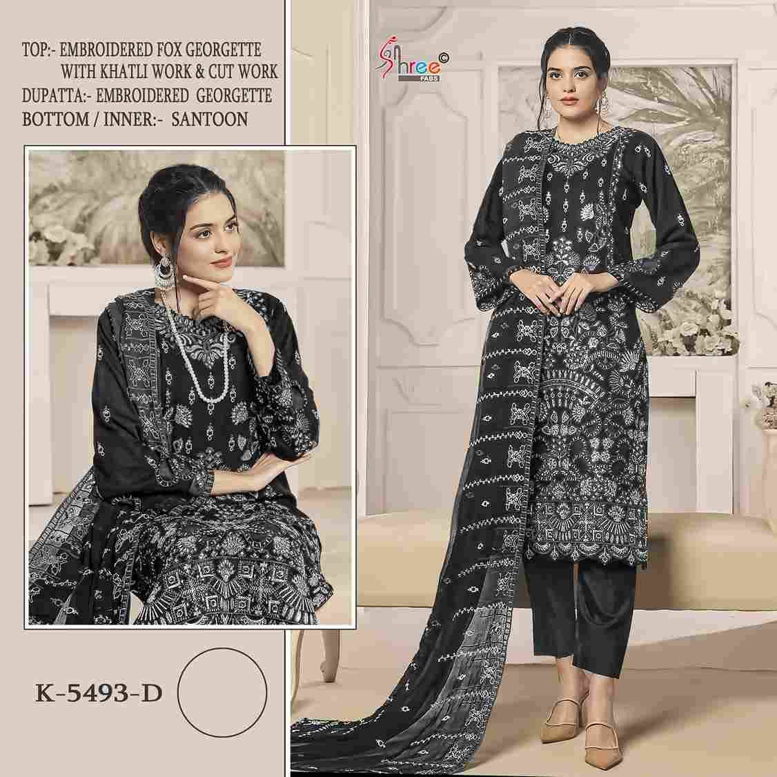 Shree Fabs Hit Design K-5493 Colours By Shree Fabs K-5493-A To K-5493-D Series Designer Pakistani Suits Beautiful Fancy Stylish Colorful Party Wear & Occasional Wear Faux Georgette Embroidery Dresses At Wholesale Price
