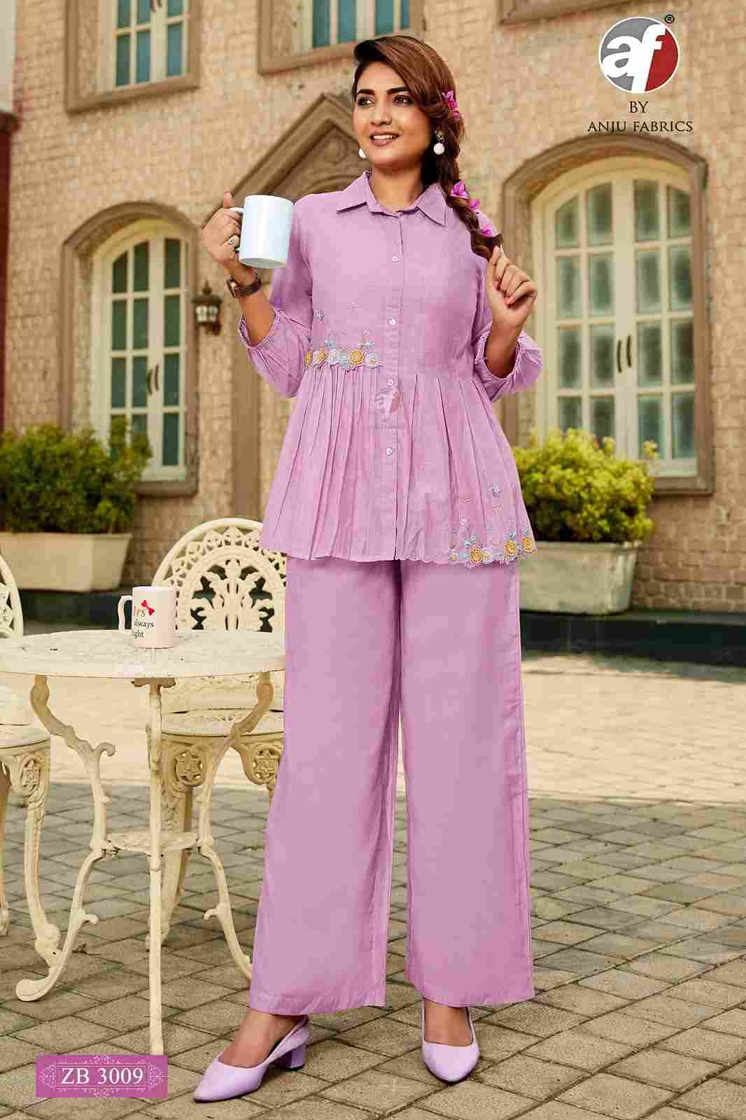 ZB-3009 Series By Anju Fabrics 3009 To 3010 Series Designer Stylish Fancy Colorful Beautiful Party Wear & Ethnic Wear Collection Mal Chanderi Print Co-Ord At Wholesale Price