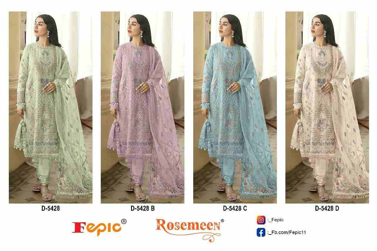Fepic 5428 Colours By Fepic 5428-A To 5428-D Series Beautiful Pakistani Suits Colorful Stylish Fancy Casual Wear & Ethnic Wear Georgette Embroidered Dresses At Wholesale Price