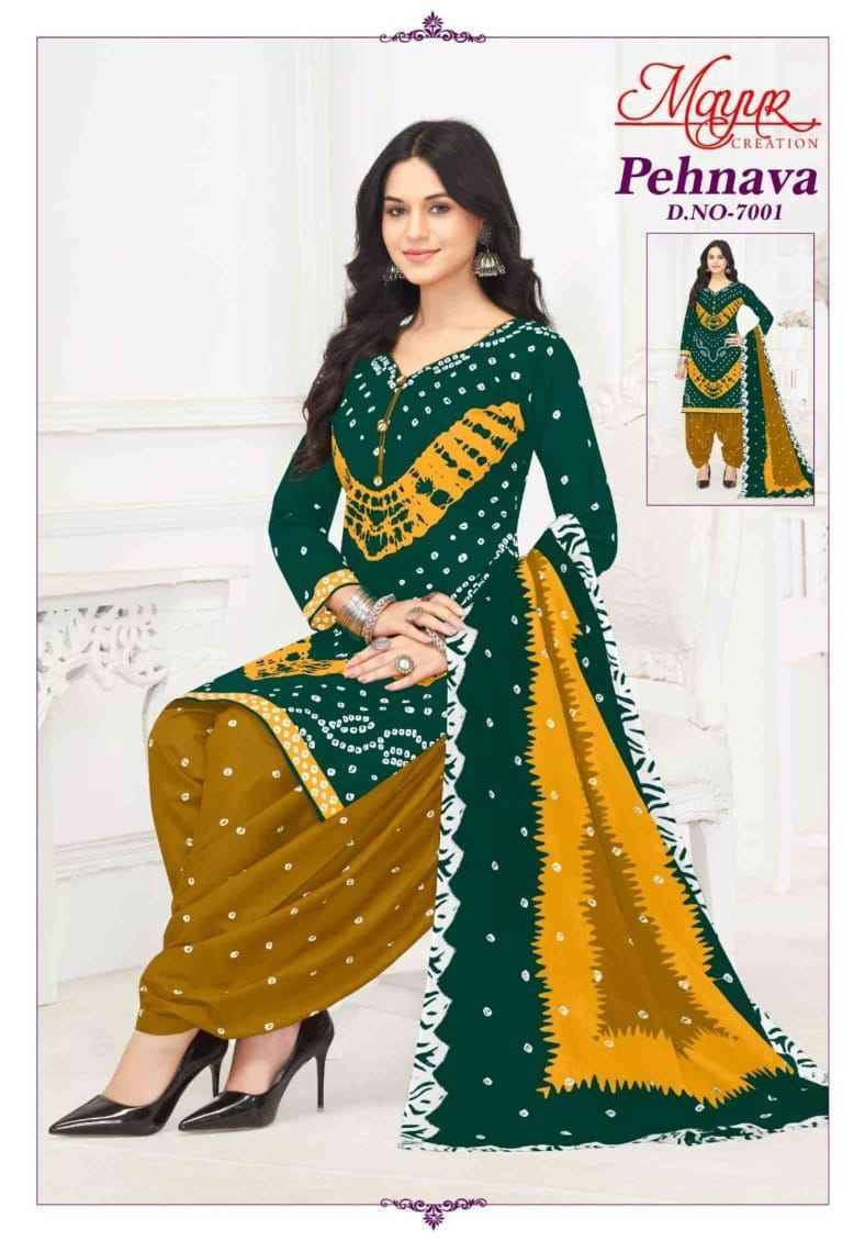 Pehnava Vol-7 By Mayur Creation 7001 To 7010 Series Beautiful Festive Suits Stylish Fancy Colorful Casual Wear & Ethnic Wear Heavy Cotton Print Dresses At Wholesale Price