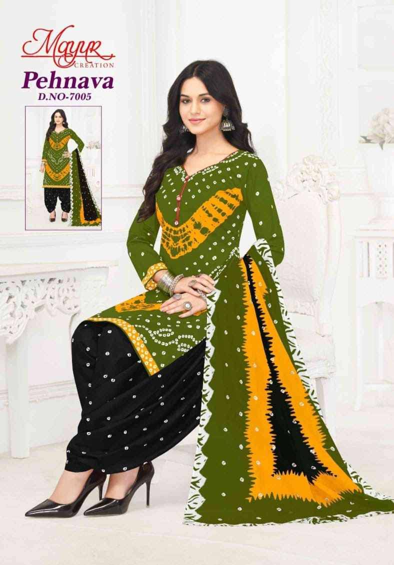 Pehnava Vol-7 By Mayur Creation 7001 To 7010 Series Beautiful Festive Suits Stylish Fancy Colorful Casual Wear & Ethnic Wear Heavy Cotton Print Dresses At Wholesale Price