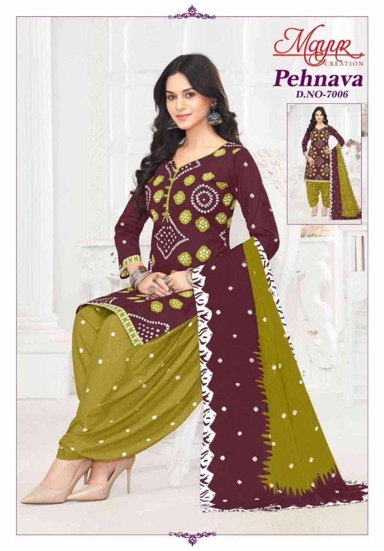 Pehnava Vol-7 By Mayur Creation 7001 To 7010 Series Beautiful Festive Suits Stylish Fancy Colorful Casual Wear & Ethnic Wear Heavy Cotton Print Dresses At Wholesale Price