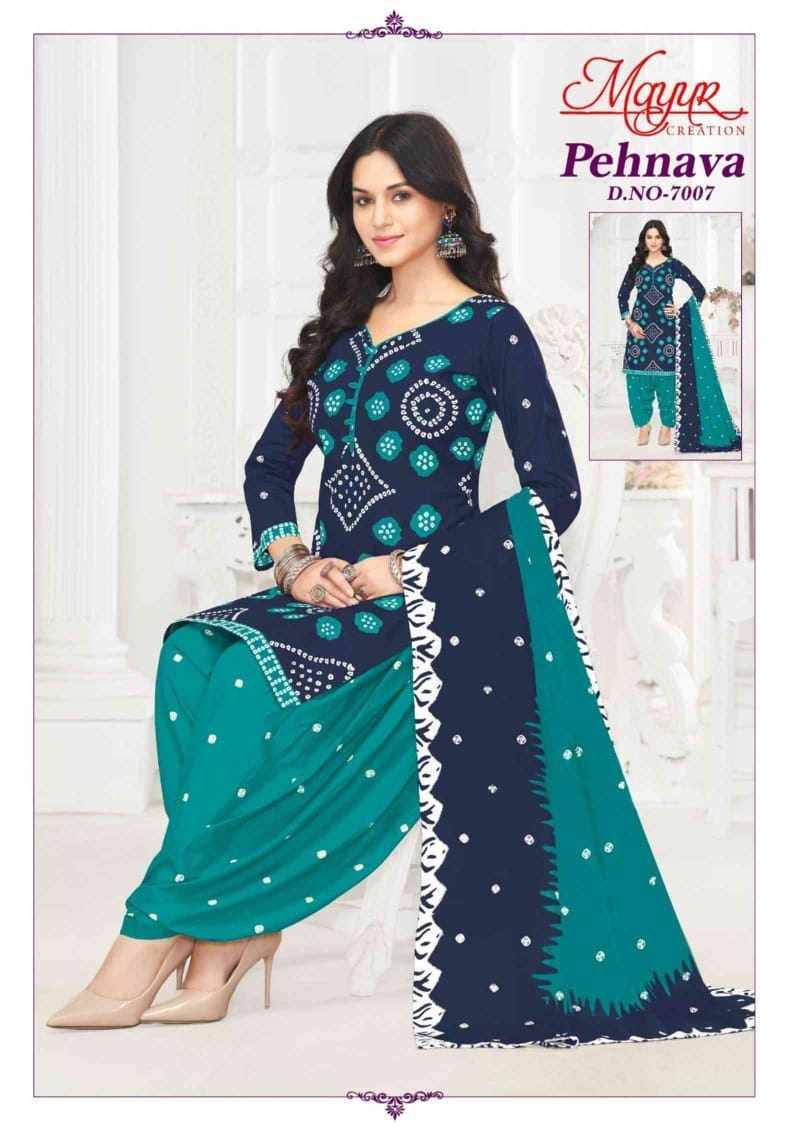 Pehnava Vol-7 By Mayur Creation 7001 To 7010 Series Beautiful Festive Suits Stylish Fancy Colorful Casual Wear & Ethnic Wear Heavy Cotton Print Dresses At Wholesale Price