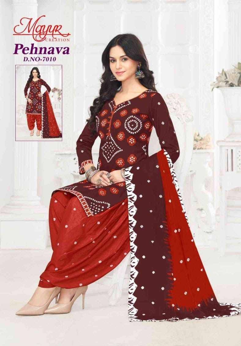 Pehnava Vol-7 By Mayur Creation 7001 To 7010 Series Beautiful Festive Suits Stylish Fancy Colorful Casual Wear & Ethnic Wear Heavy Cotton Print Dresses At Wholesale Price