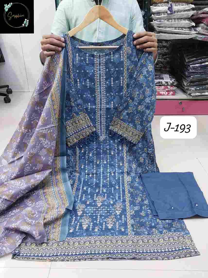 Jazmin Vol-193 By Sapphire 193-A To 193-J Series Beautiful Pakistani Suits Stylish Fancy Colorful Party Wear & Occasional Wear Pure Lawn Cotton Embroidered Dresses At Wholesale Price