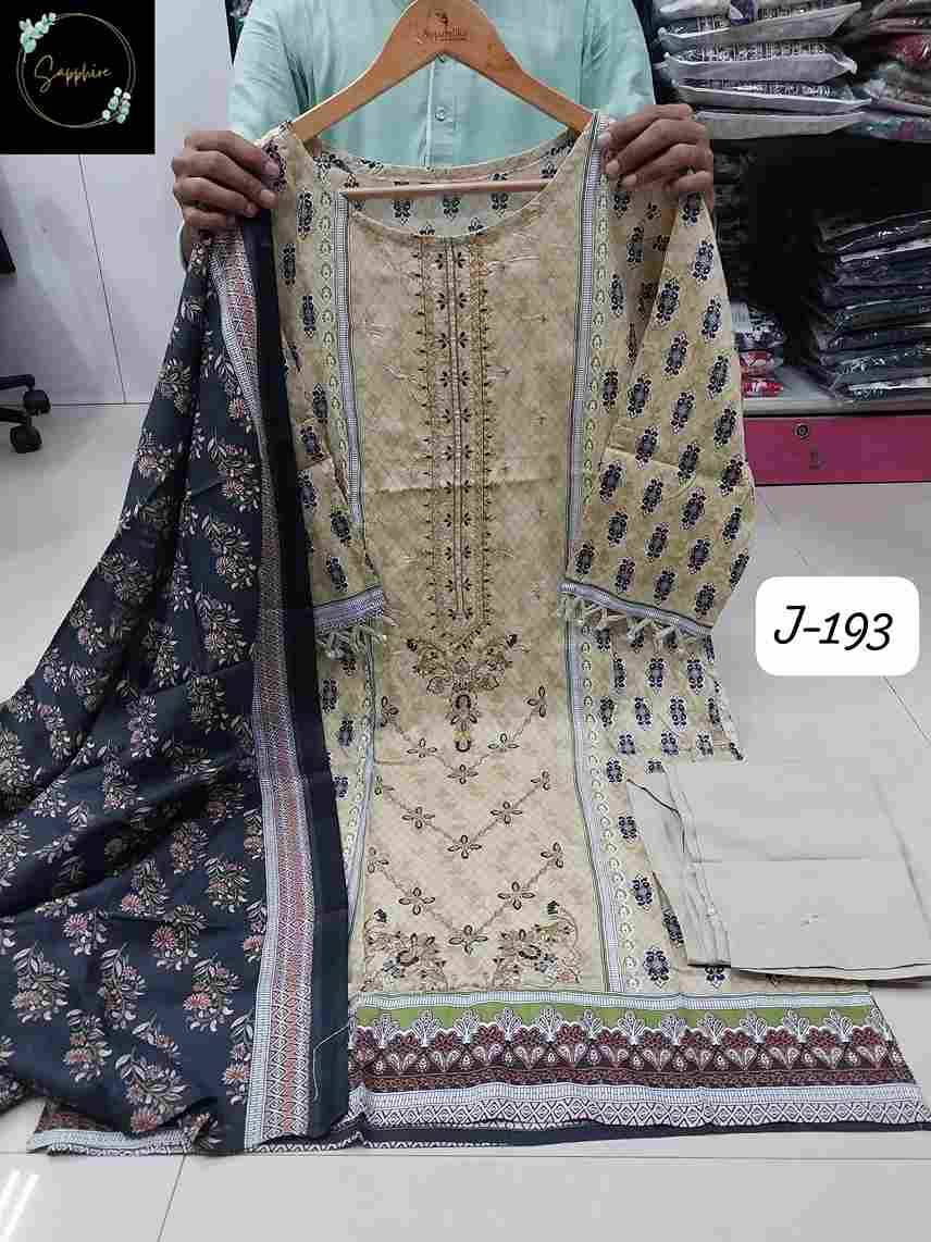 Jazmin Vol-193 By Sapphire 193-A To 193-J Series Beautiful Pakistani Suits Stylish Fancy Colorful Party Wear & Occasional Wear Pure Lawn Cotton Embroidered Dresses At Wholesale Price