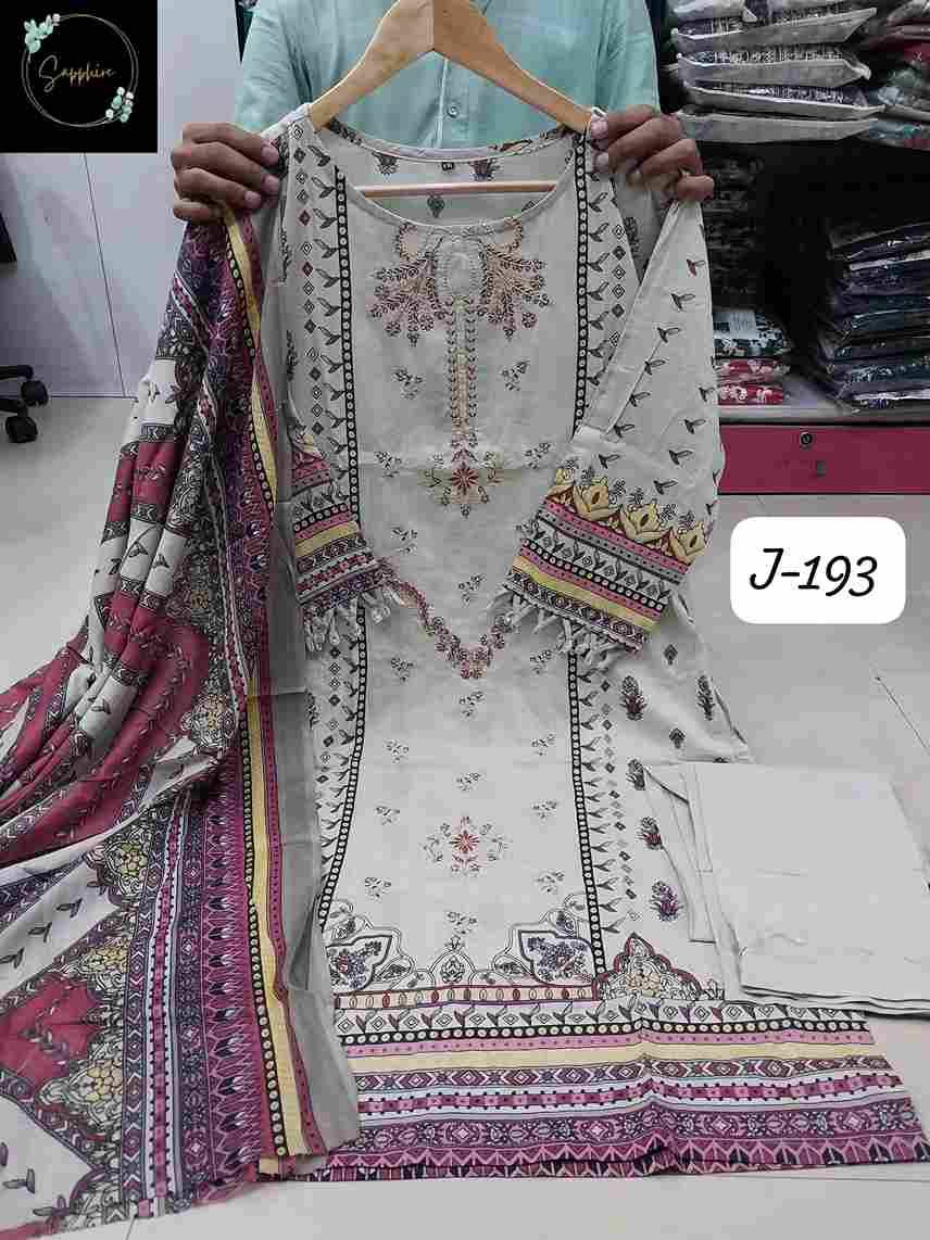 Jazmin Vol-193 By Sapphire 193-A To 193-J Series Beautiful Pakistani Suits Stylish Fancy Colorful Party Wear & Occasional Wear Pure Lawn Cotton Embroidered Dresses At Wholesale Price