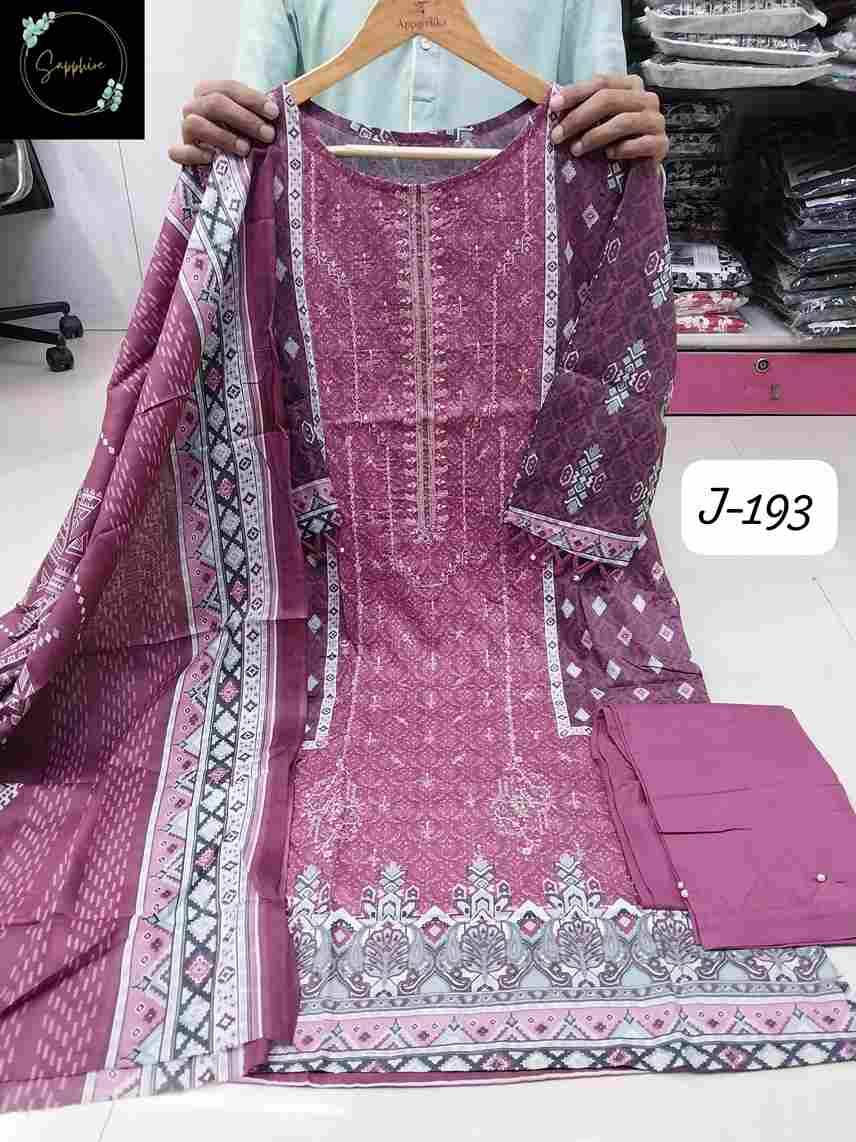 Jazmin Vol-193 By Sapphire 193-A To 193-J Series Beautiful Pakistani Suits Stylish Fancy Colorful Party Wear & Occasional Wear Pure Lawn Cotton Embroidered Dresses At Wholesale Price