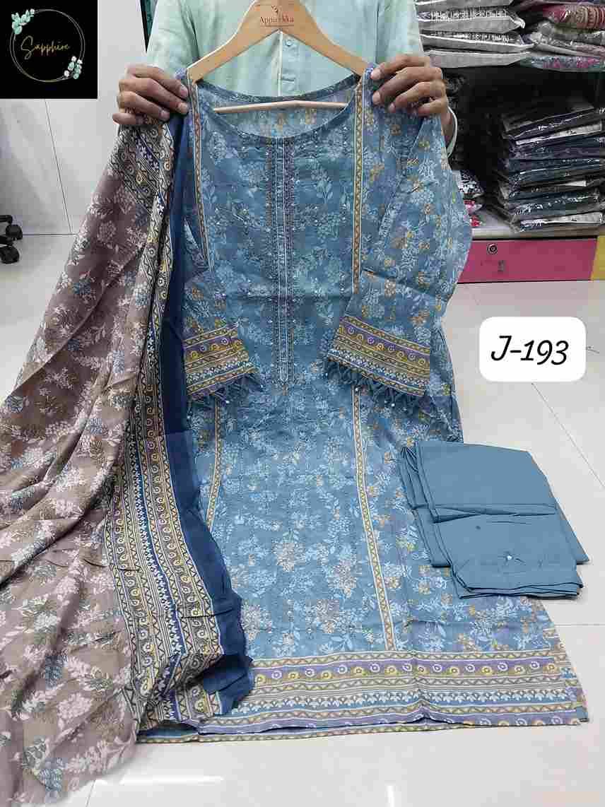 Jazmin Vol-193 By Sapphire 193-A To 193-J Series Beautiful Pakistani Suits Stylish Fancy Colorful Party Wear & Occasional Wear Pure Lawn Cotton Embroidered Dresses At Wholesale Price