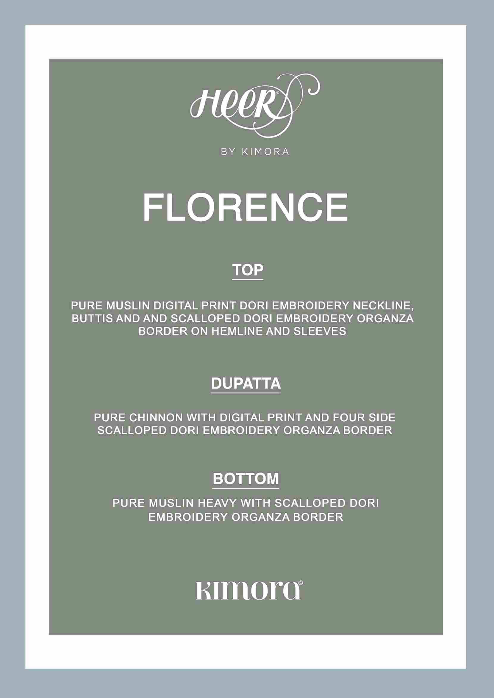 Florence By Kimora Fashion 9691 To 9696 Series Designer Festive Suits Collection Beautiful Stylish Fancy Colorful Party Wear & Occasional Wear Pure Muslin Dresses At Wholesale Price