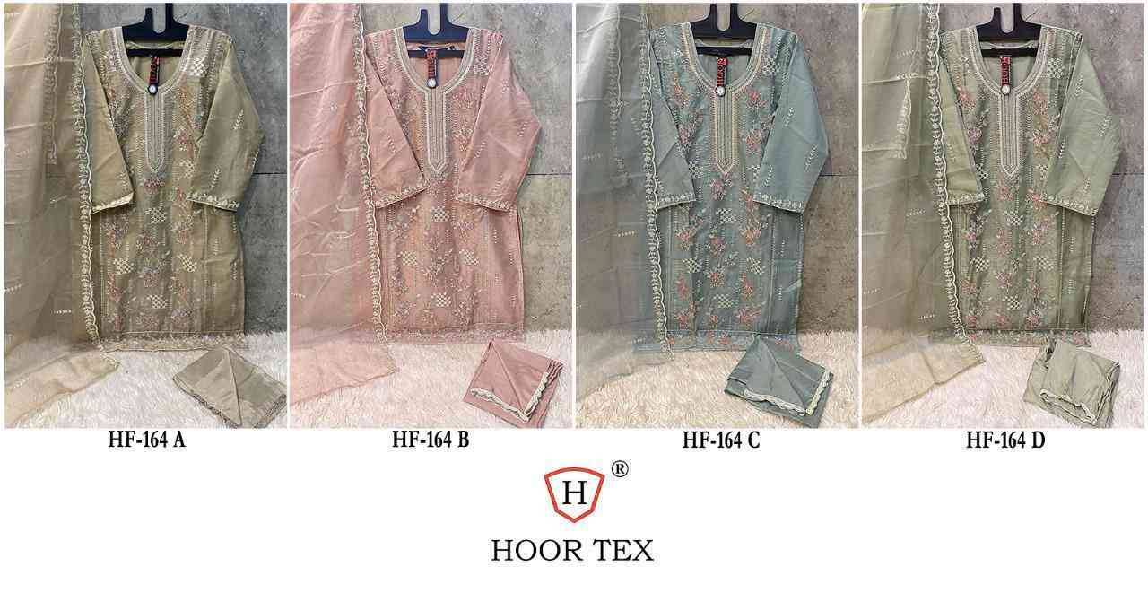 Hoor Tex Hit Design HF-164 Colours By Hoor Tex HF-164-A To HF-164-D Series Designer Festive Pakistani Suits Collection Beautiful Stylish Fancy Colorful Party Wear & Occasional Wear Heavy Organza Embroidered Dresses At Wholesale Price