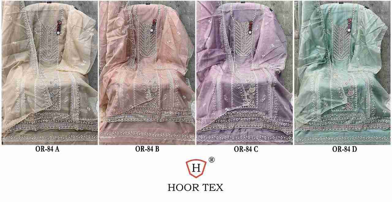 Hoor Tex Hit Design OR-84 Colours By Hoor Tex OR-84-A To OR-84-D Series Beautiful Pakistani Suits Stylish Colorful Fancy Casual Wear & Ethnic Wear Heavy Organza Embroidered Dresses At Wholesale Price