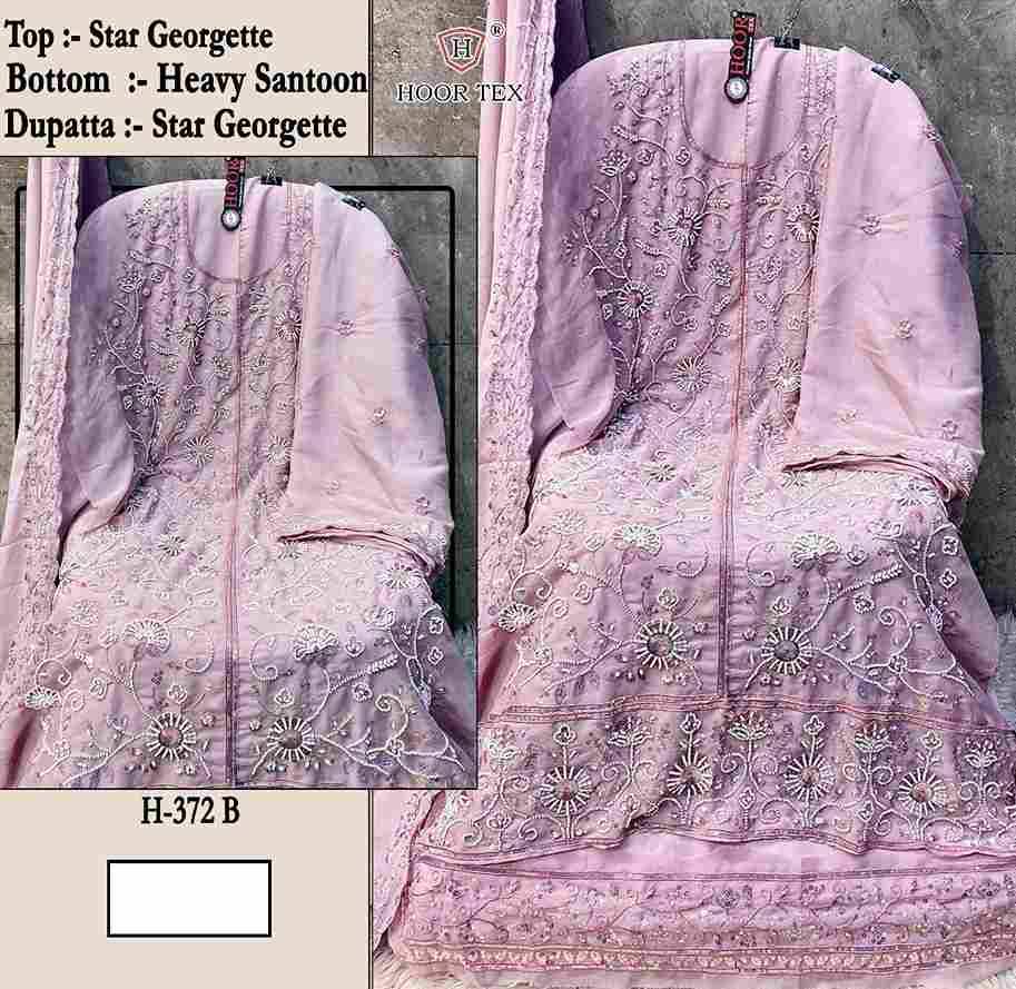 Hoor Tex Hit Design H-372 Colours By Hoor Tex H-372-A To H-372-C Series Designer Festive Pakistani Suits Collection Beautiful Stylish Fancy Colorful Party Wear & Occasional Wear Heavy Georgette With Embroidered Dresses At Wholesale Price