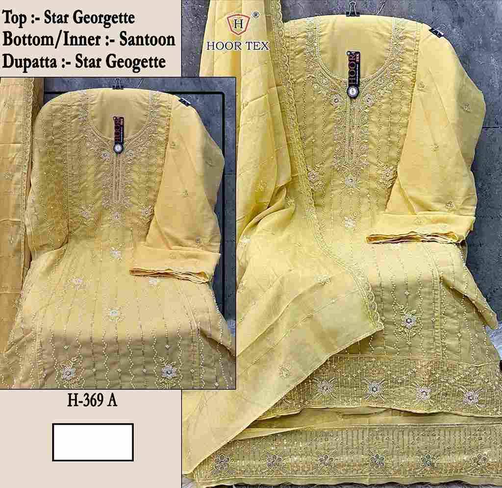 Hoor Tex Hit Design H-369 Colours By Hoor Tex H-369-A To H-369-D Series Designer Festive Pakistani Suits Collection Beautiful Stylish Fancy Colorful Party Wear & Occasional Wear Heavy Georgette With Embroidered Dresses At Wholesale Price