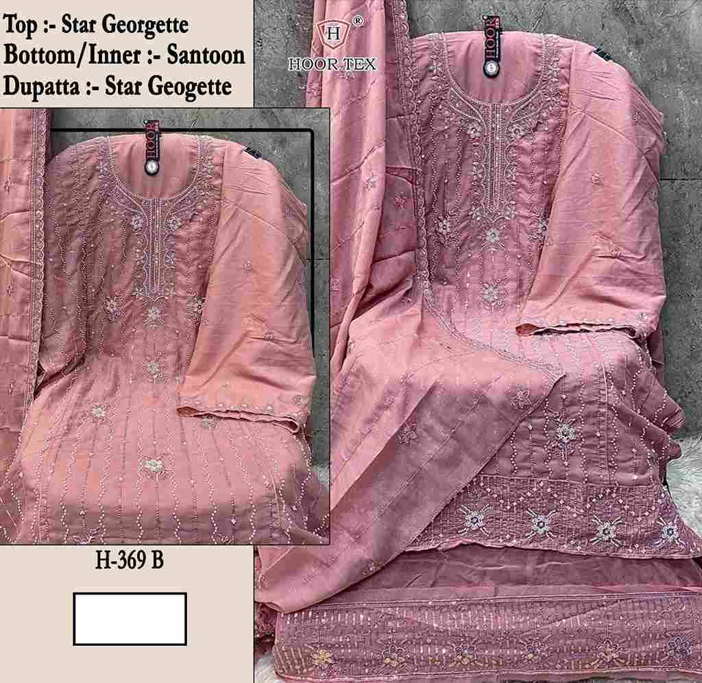 Hoor Tex Hit Design H-369 Colours By Hoor Tex H-369-A To H-369-D Series Designer Festive Pakistani Suits Collection Beautiful Stylish Fancy Colorful Party Wear & Occasional Wear Heavy Georgette With Embroidered Dresses At Wholesale Price