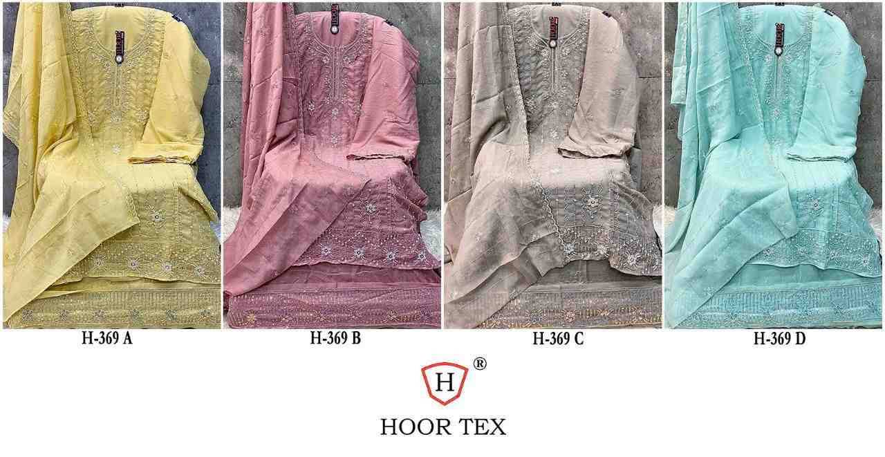 Hoor Tex Hit Design H-369 Colours By Hoor Tex H-369-A To H-369-D Series Designer Festive Pakistani Suits Collection Beautiful Stylish Fancy Colorful Party Wear & Occasional Wear Heavy Georgette With Embroidered Dresses At Wholesale Price