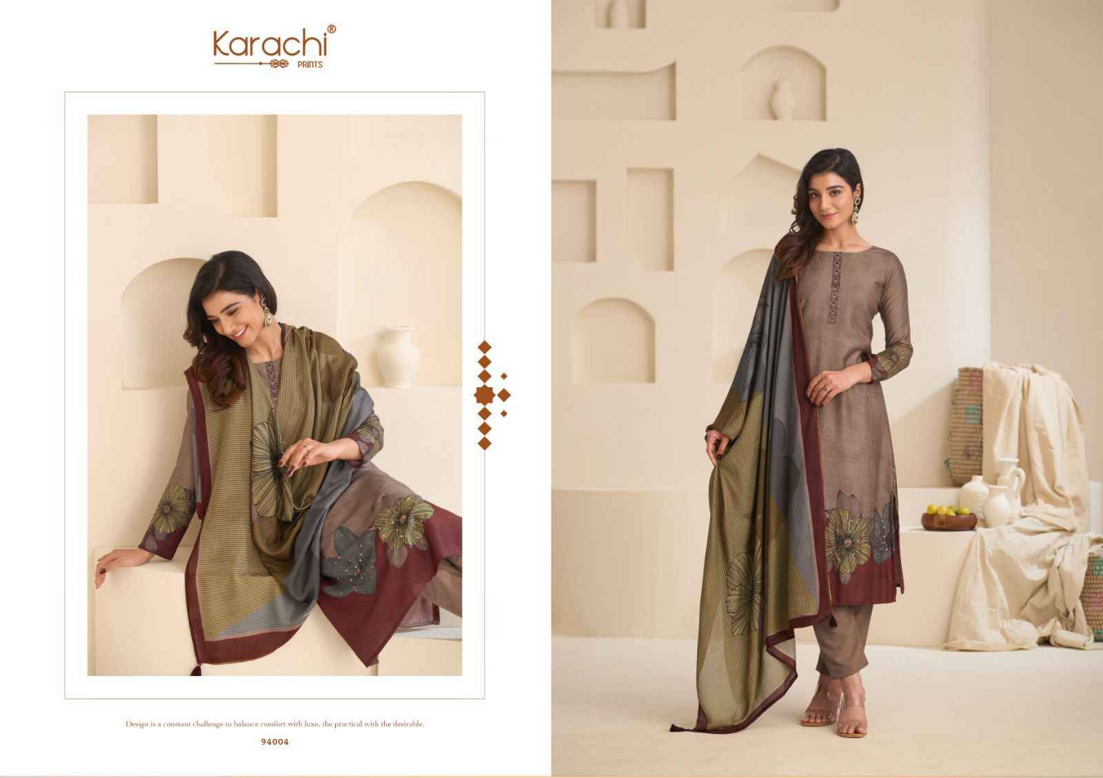 Kahani By Karachi Prints 94001 To 94004 Series Festive Suits Beautiful Fancy Colorful Stylish Party Wear & Occasional Wear Pure Viscose Muslin Dresses At Wholesale Price