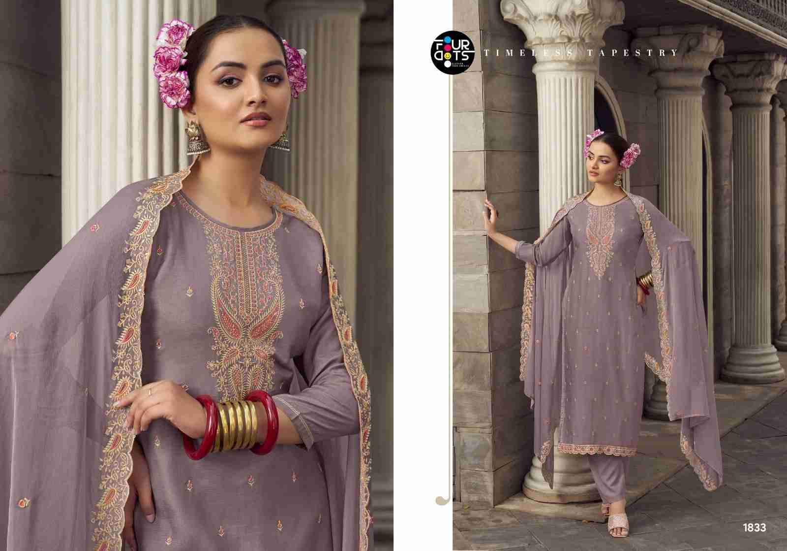 Swarnika By Four Dots 1831 To 1834 Series Beautiful Stylish Festive Suits Fancy Colorful Casual Wear & Ethnic Wear & Ready To Wear Viscose Muslin Dresses At Wholesale Price