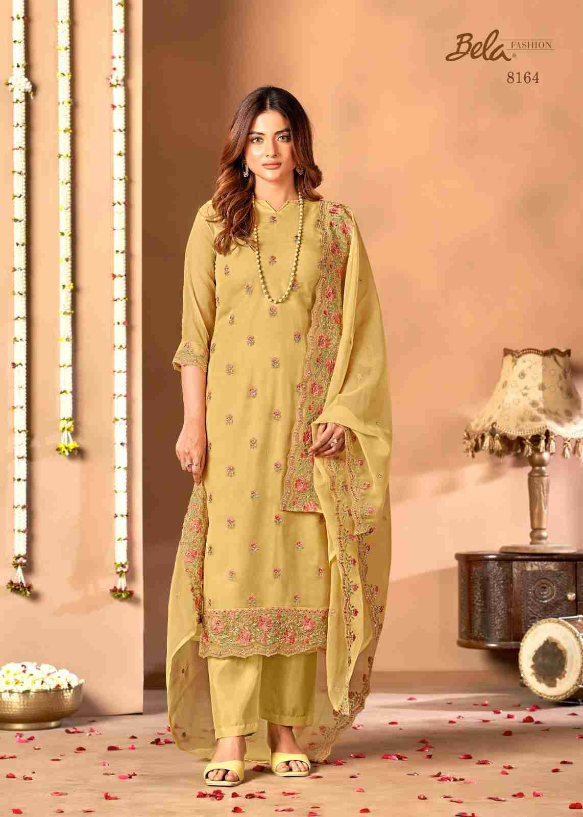 Kristal By Bela Fashion 8163 To 8168 Series Beautiful Suits Colorful Stylish Fancy Casual Wear & Ethnic Wear Chiffon Dresses At Wholesale Price