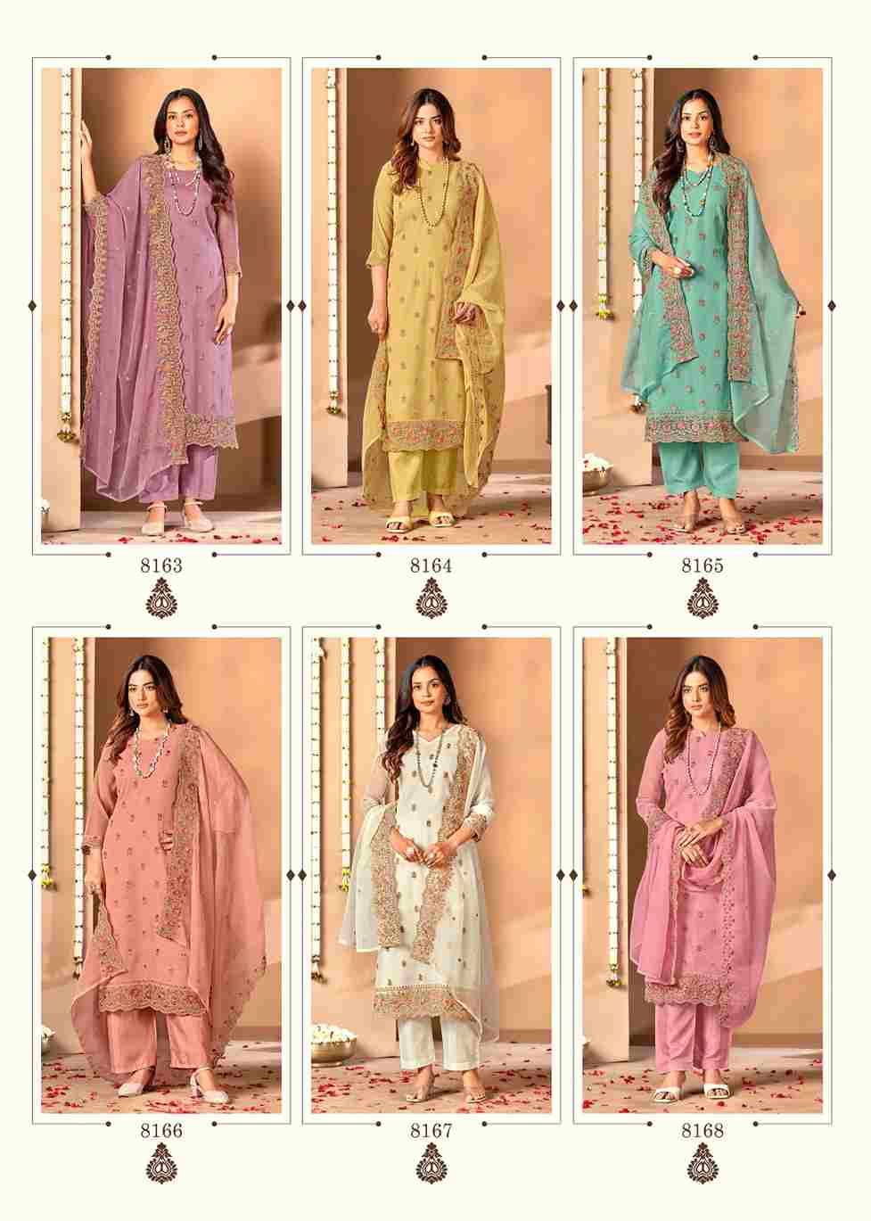 Kristal By Bela Fashion 8163 To 8168 Series Beautiful Suits Colorful Stylish Fancy Casual Wear & Ethnic Wear Chiffon Dresses At Wholesale Price