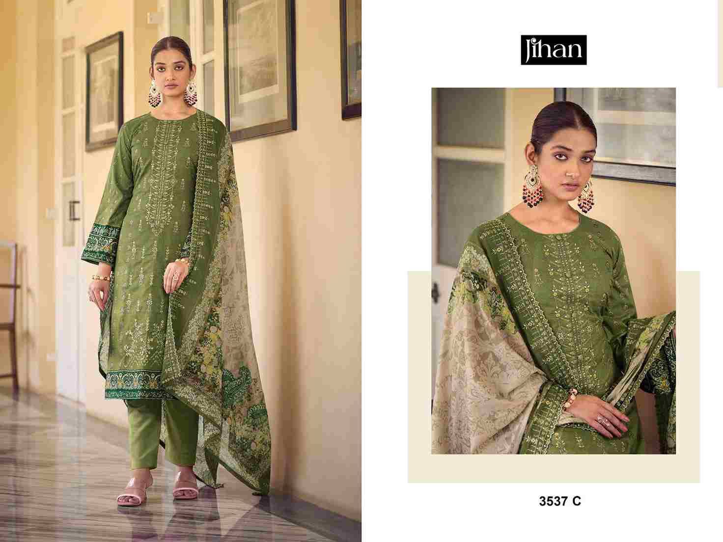 Bin Saeed 3537 Colours By Jihan 3537-A To 3537-D Series Designer Pakistani Suits Beautiful Fancy Stylish Colorful Party Wear & Occasional Wear Pure Lawn Dresses At Wholesale Price